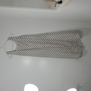 J. Jill A-Line Dress Gray and White Stripes